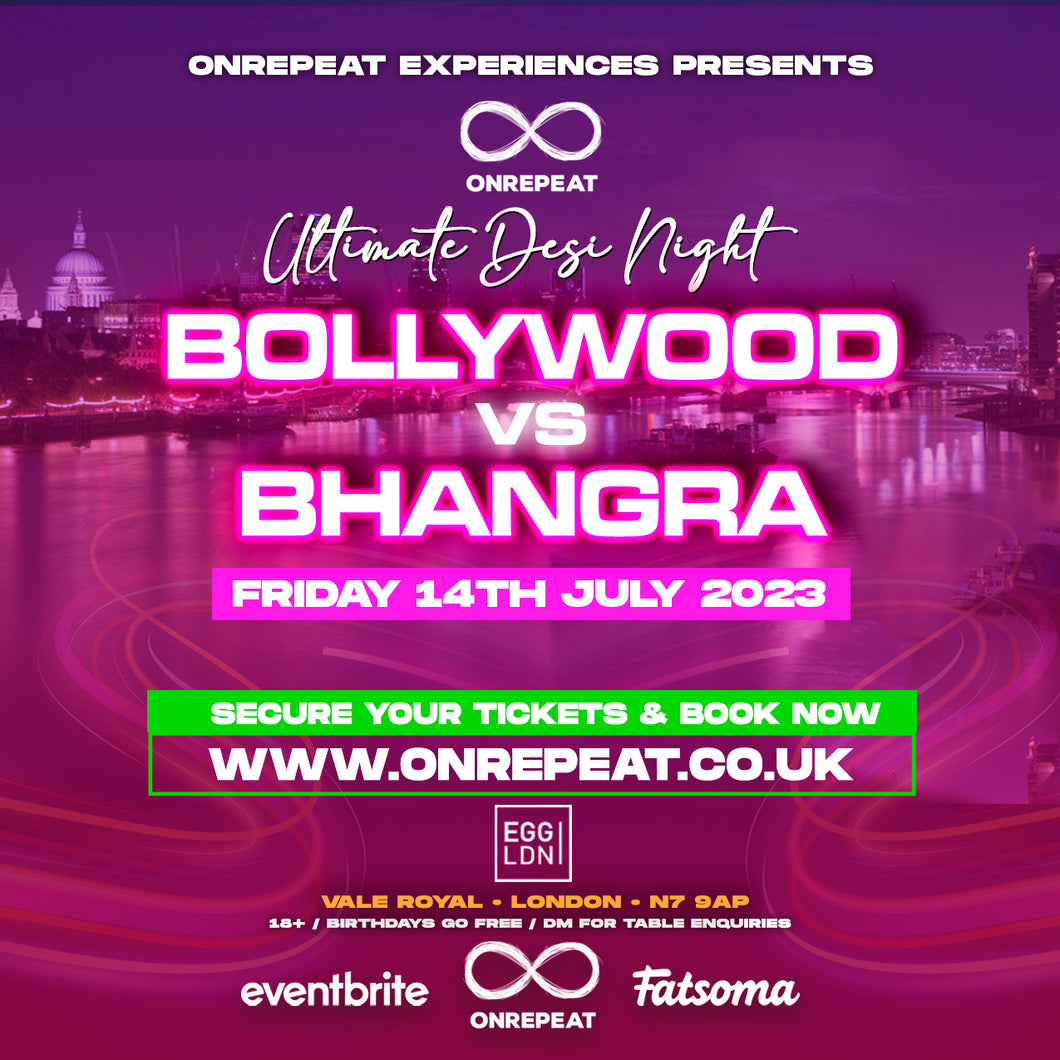 🌟 SOLD OUT 🌟  😍 Bollywood vs Bhangra: The Ultimate Fun Desi Night 😍