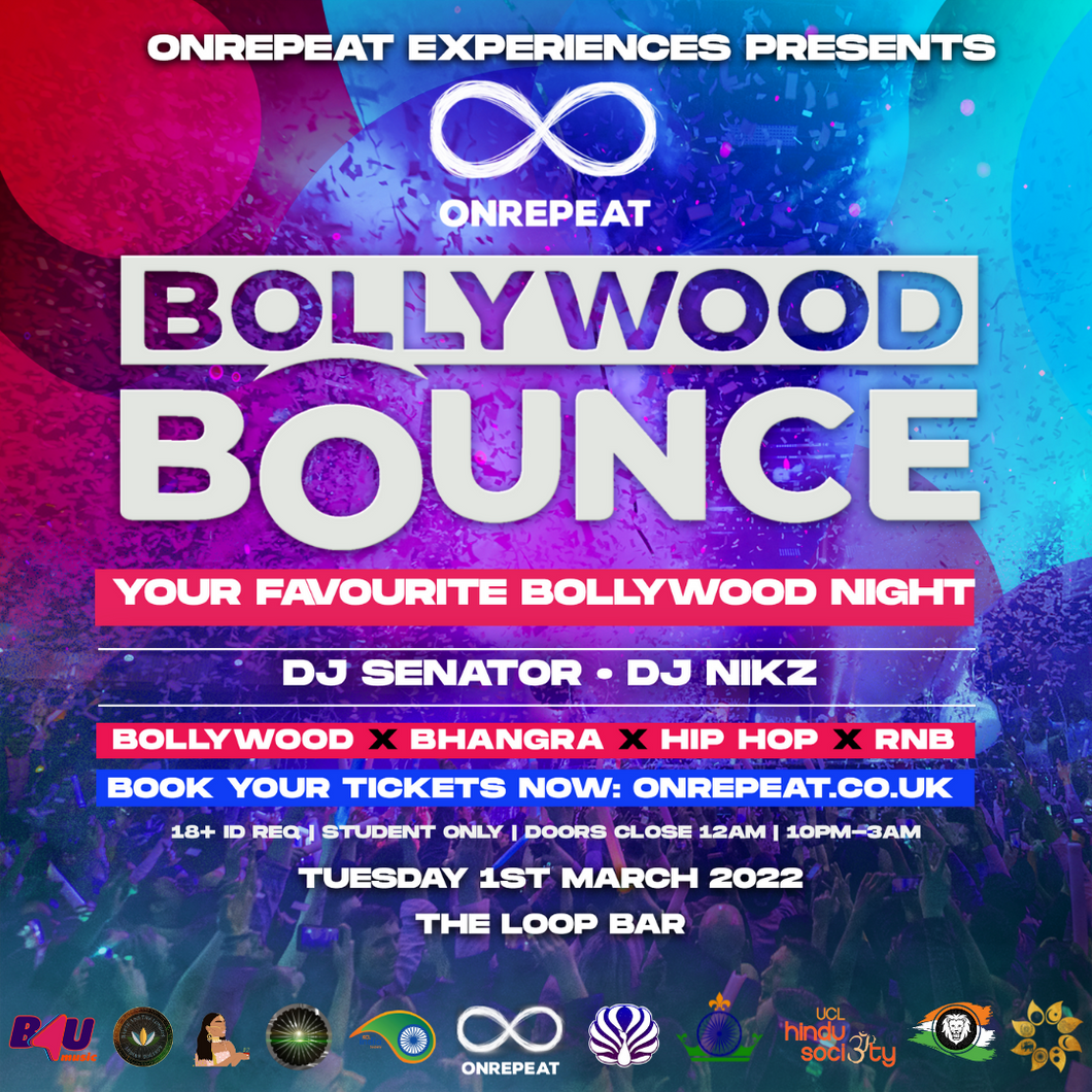 SOLD OUT! YOUR FAVOURITE BOLLYWOOD NIGHT: BOLLYWOOD BOUNCE ❤️