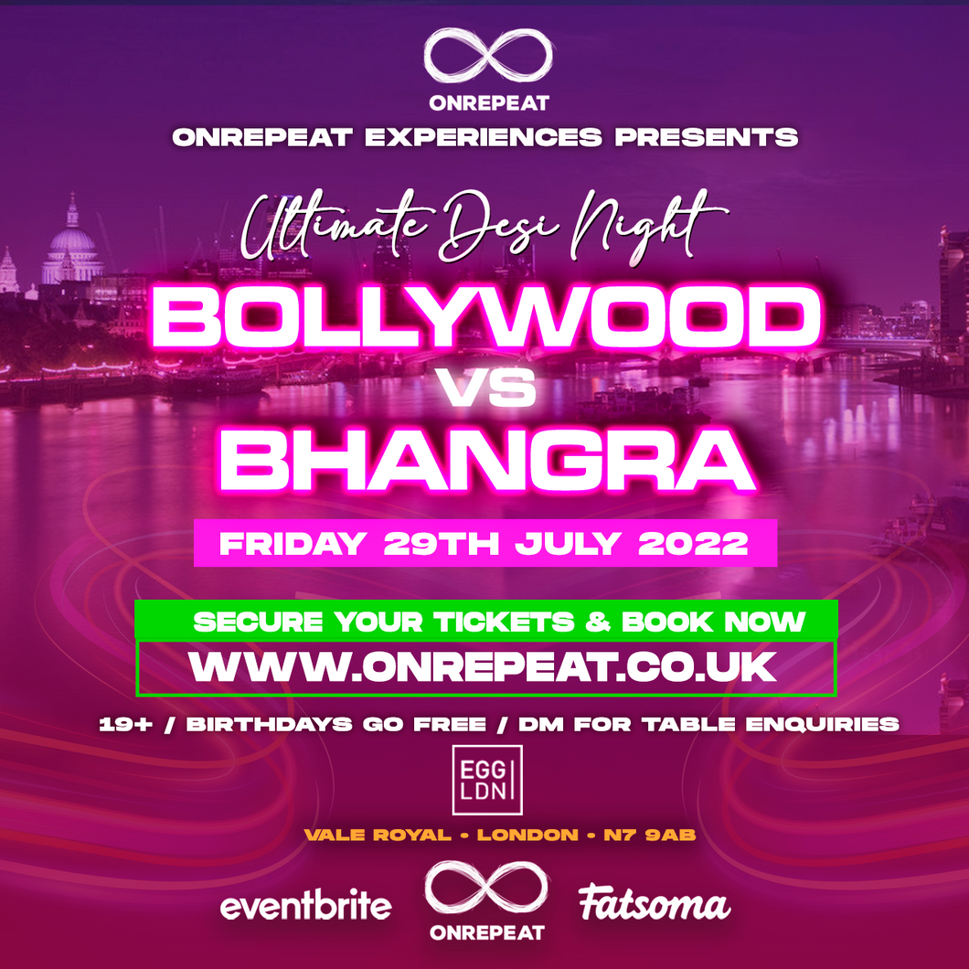💯 SOLD OUT! 😍 The Ultimate Desi Night: Bollywood vs Bhangra 😍