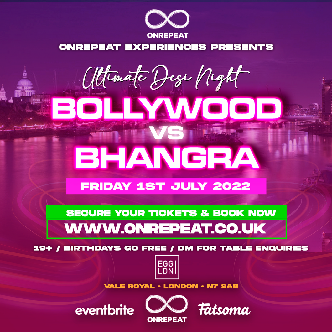 💯 SOLD OUT! 😍Your Favourite Desi Night: Bollywood vs Bhangra 🎶
